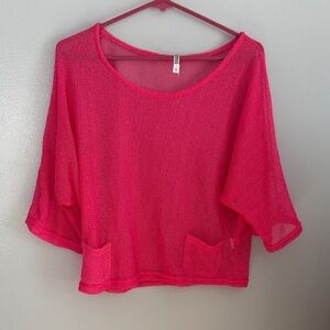Monoreno Vibrant Pink Knit Blouse
